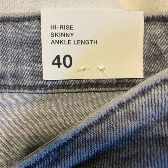 Zara Hi-Rise Gray Vintage Skinny Ankle Jeans Size 8 NWT - Picture 12 of 13